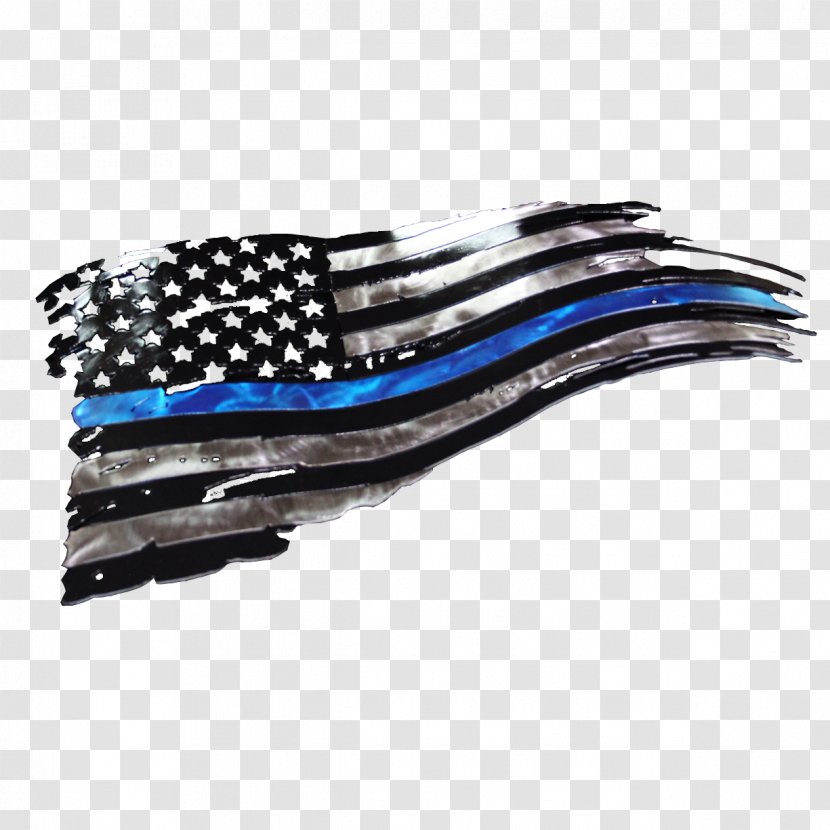 West Texas Plasma Thin Blue Line Flag Of The United States - Electric Transparent PNG