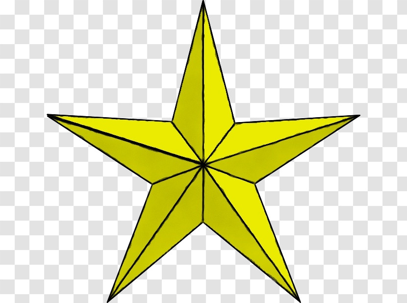 Yellow Star Symmetry Transparent PNG