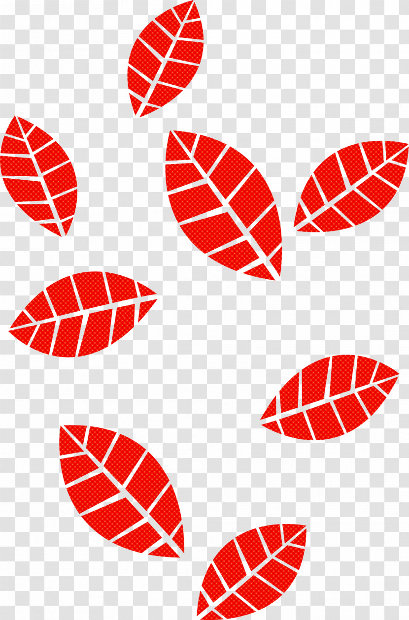 Red Leaf Pattern Transparent PNG