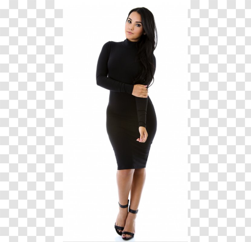 Little Black Dress Sleeve Polo Neck Fashion - Waistline Transparent PNG