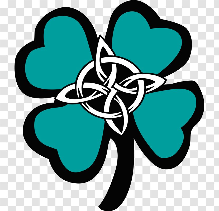 Wall Decal Sticker Four-leaf Clover Decorative Arts - Teal Transparent PNG