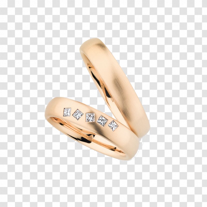 Wedding Ring Gold Białe Złoto Princess Cut - Brilliant Transparent PNG