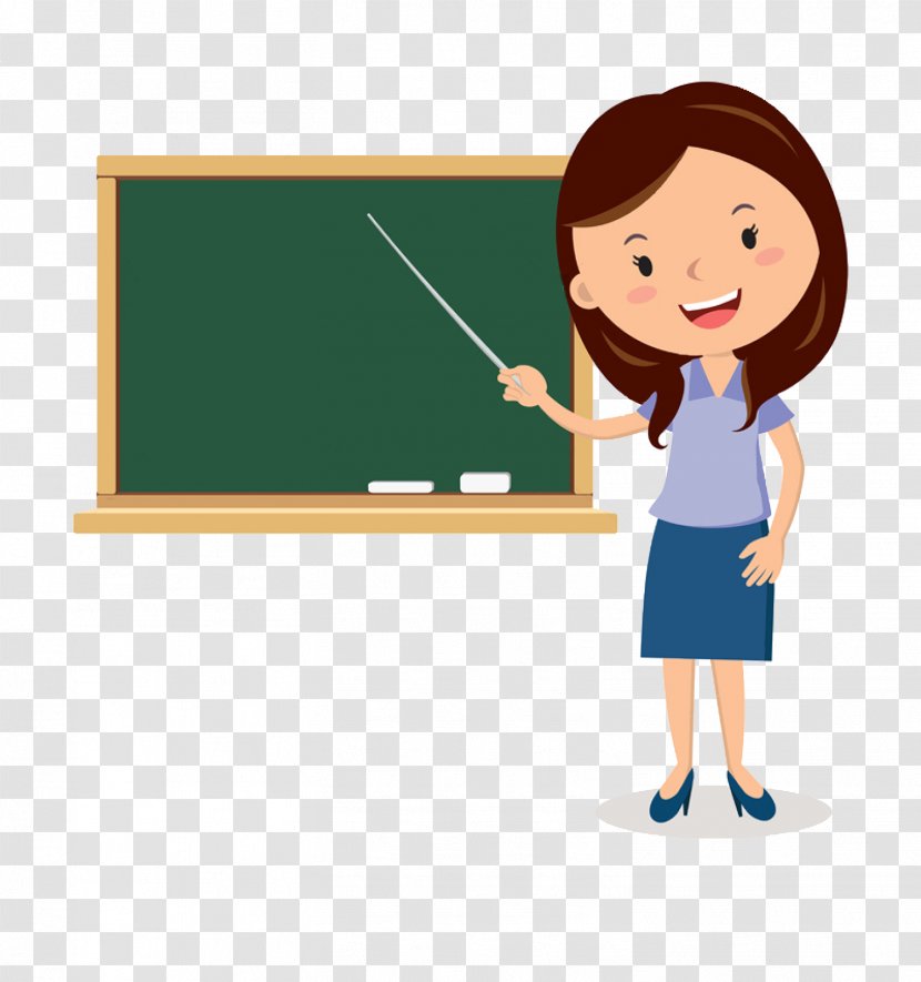 Teacher Cartoon Blackboard - Teachers Transparent PNG