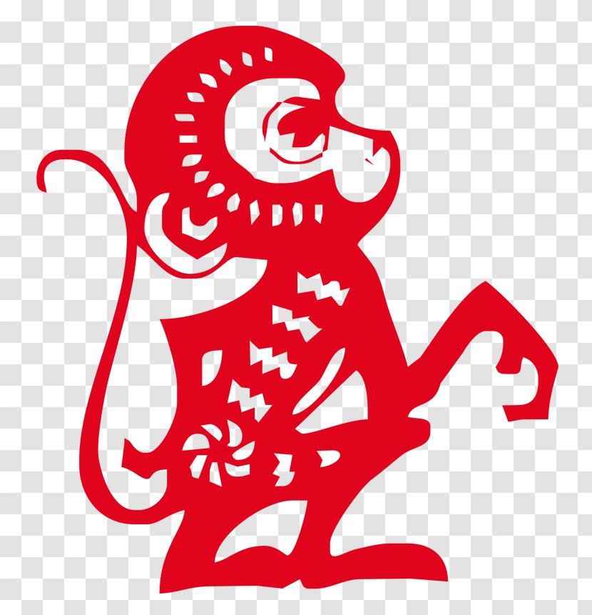 Paper Monkey Chinese Zodiac Red Envelope New Year - Flower Transparent PNG