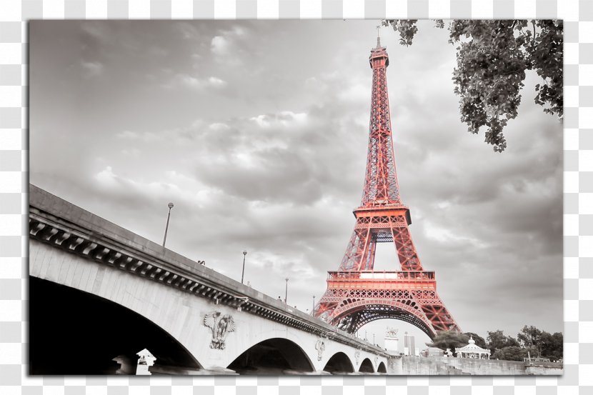 Eiffel Tower Canvas Print Black And White Photography Transparent PNG
