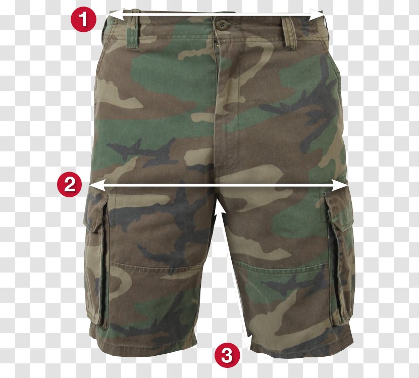 T-shirt Shorts Battle Dress Uniform U.S. Woodland Camouflage - Bermuda Transparent PNG