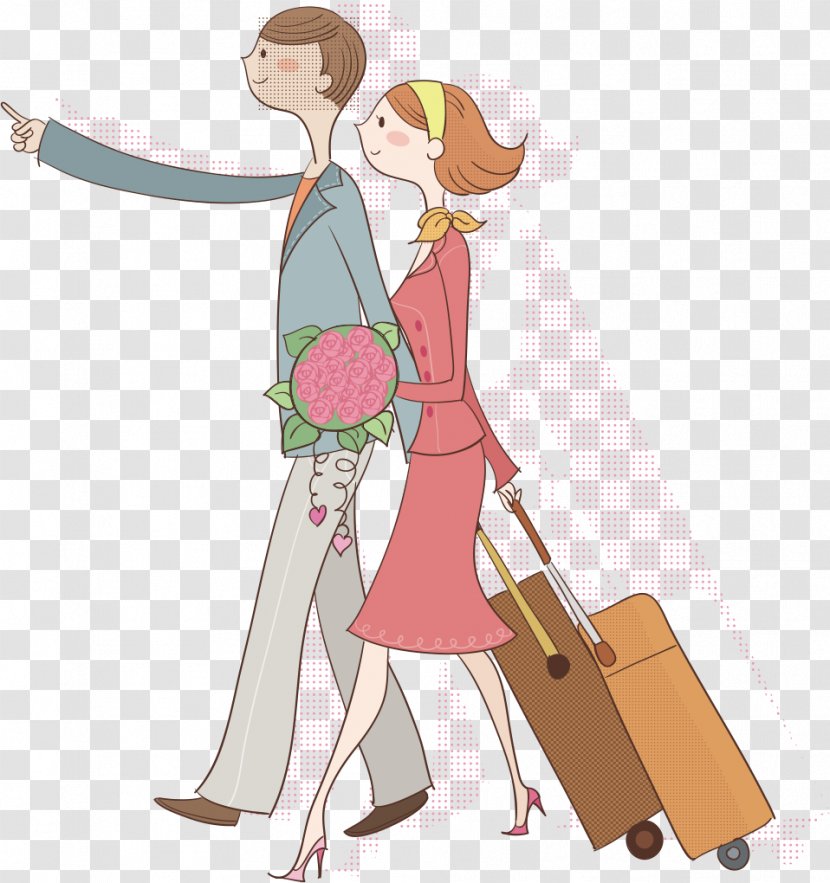 Significant Other Travel Falling In Love - Watercolor - Men And Women Fall Transparent PNG