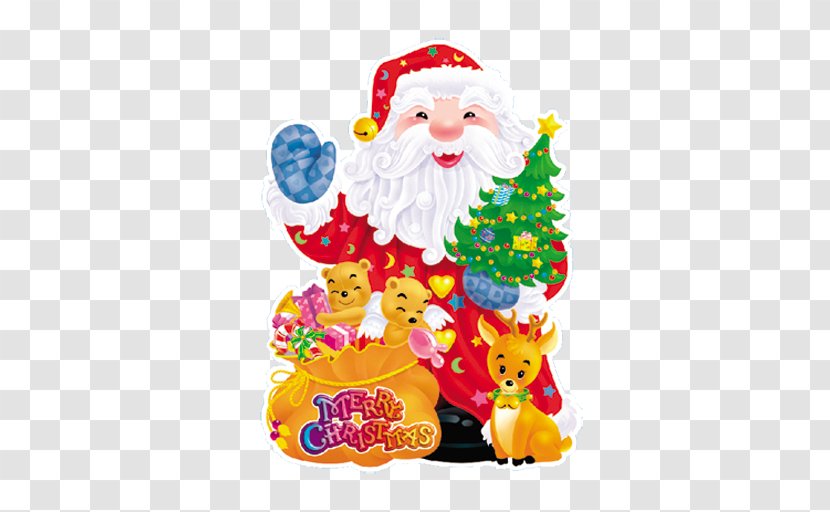 Santa Claus Christmas Card Decoration Greeting - Tree With Transparent PNG