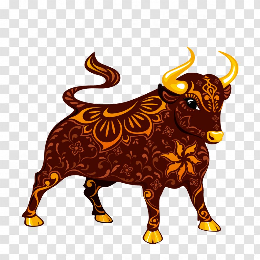 Cattle Ox Chinese Zodiac New Year Astrology - Bull - Cow Pattern Vector Transparent PNG