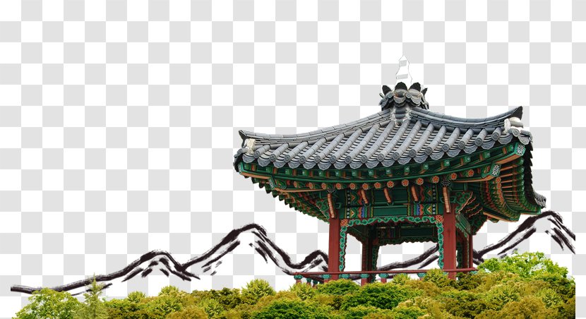 Chinese Pavilion Chinoiserie Gazebo Architecture - Mountain Transparent PNG