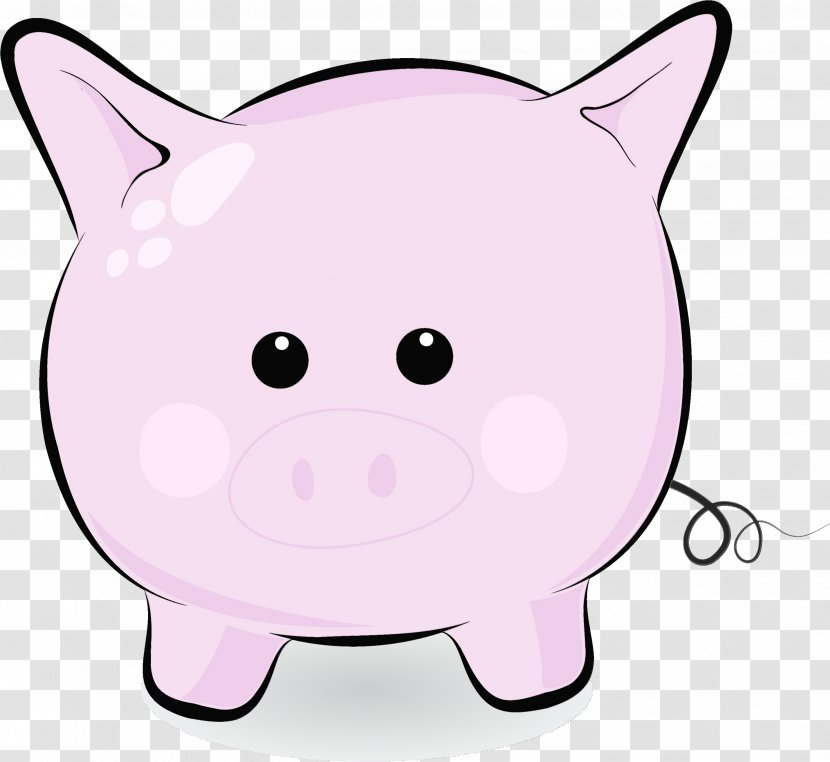 Piggy Bank - Watercolor - Smile Transparent PNG