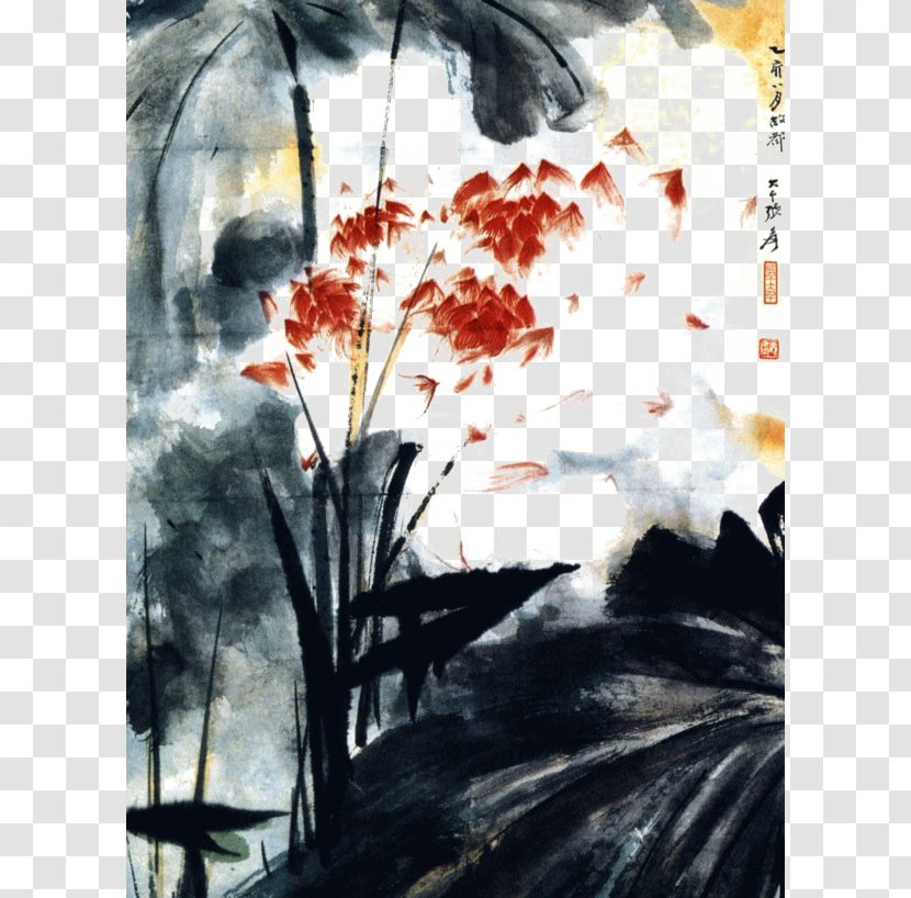 Oil Painting Reproduction Neijiang Chinese Art - Acrylic Paint - Ink Lotus Pond Transparent PNG