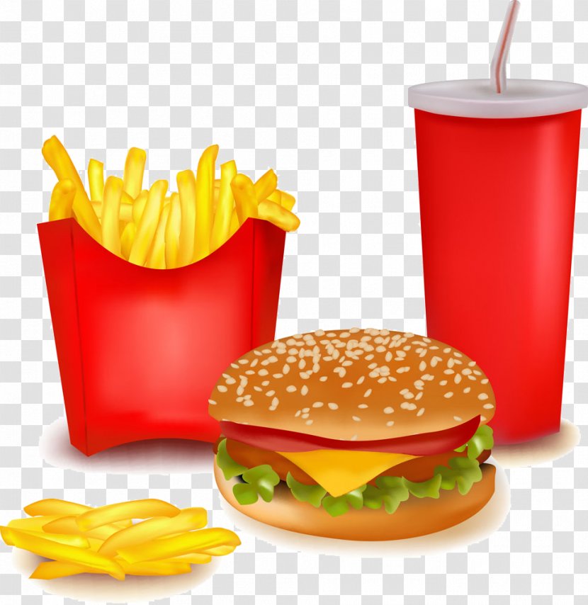 Soft Drink Fast Food Hamburger Junk French Fries - Kids Meal Transparent PNG