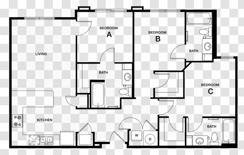 3D Floor Plan House - Area Transparent PNG