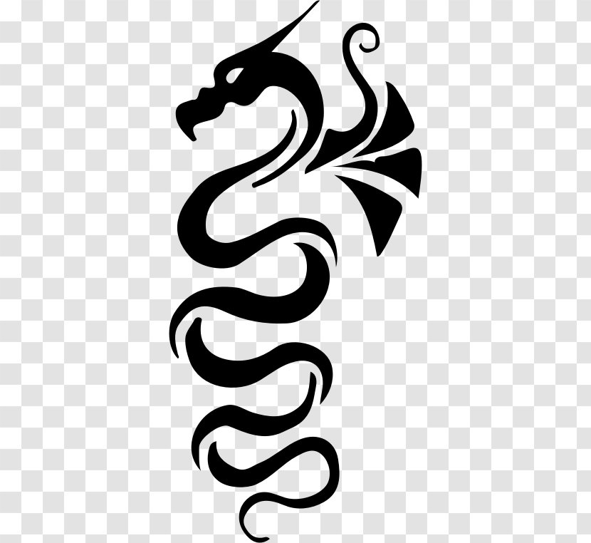 Black And White Dragon Clip Art - Japanese Transparent PNG