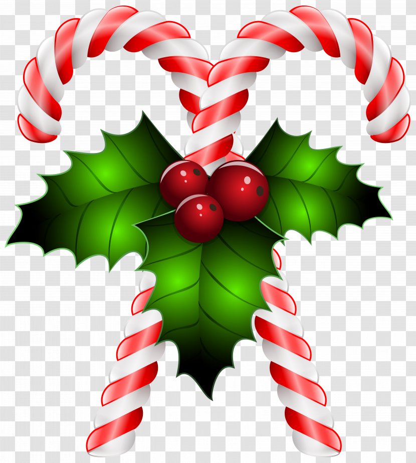 Candy Cane Crush Soda Saga Clip Art - Christmas Ornament - Canes With Holly Transparent Image Transparent PNG