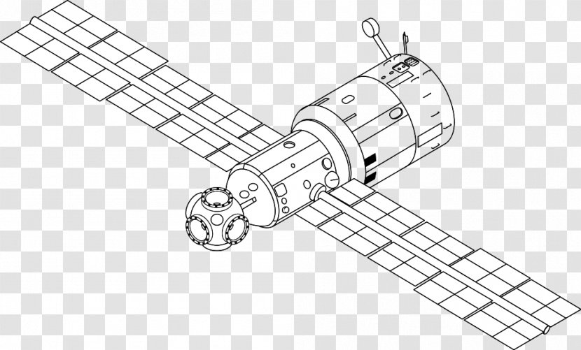 International Space Station Mir-2 Mir Core Module Drawing - Silhouette - Manned Spaceship Transparent PNG