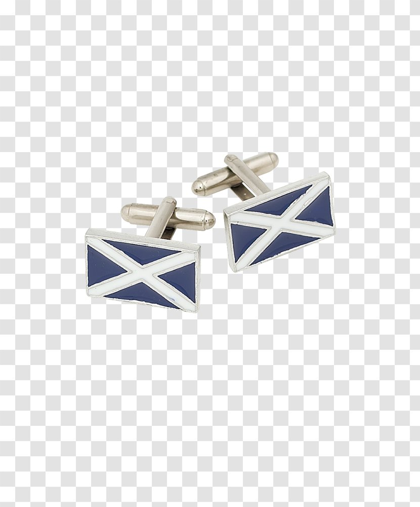 Flag Of Scotland Cufflink Kilt Pin Thistle And Saltire Buckle With Black Blue Enamel - Long Metal Shoe Horn Transparent PNG
