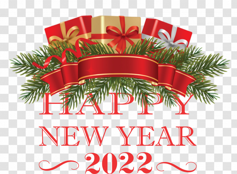 Happy New Year 2022 Wishes With Gift Boxes Transparent PNG