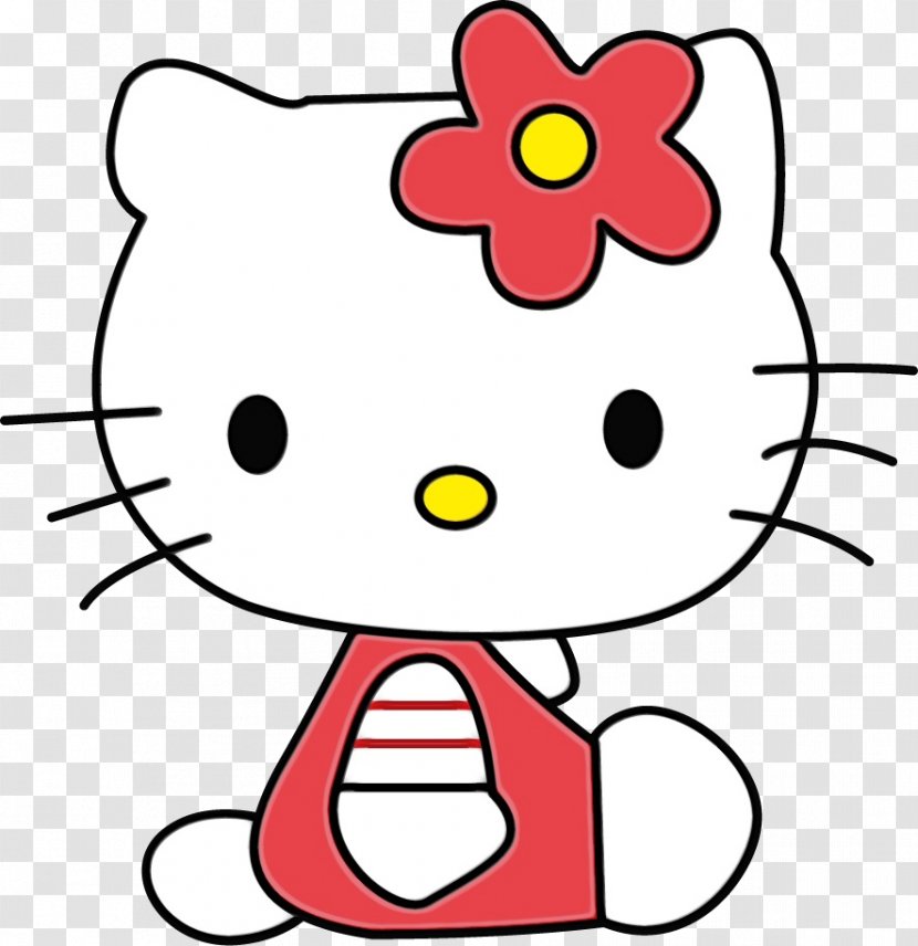 Hello Kitty Head Cartoon Happy Pleased Transparent Png