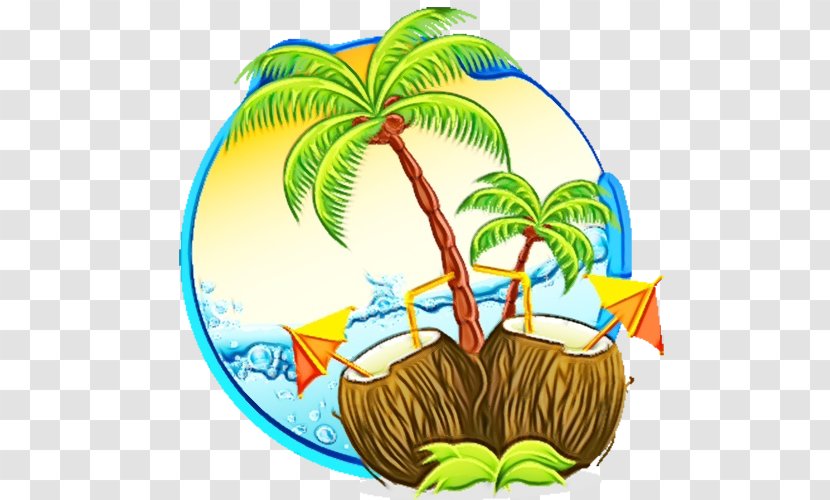 Coconut Tree Cartoon - Plant Stem - Flowerpot Transparent PNG
