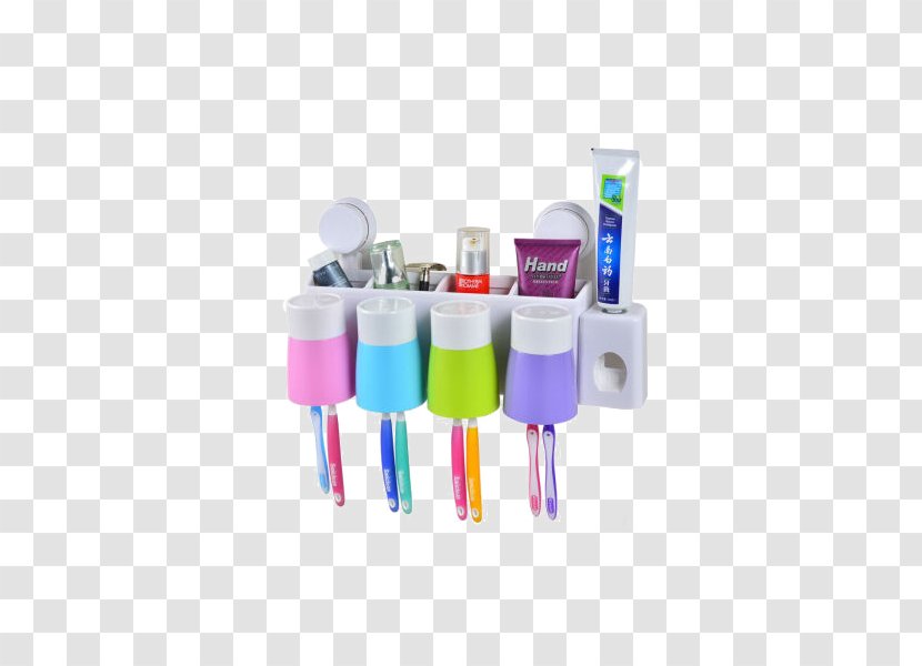 Electric Toothbrush Mouthwash Borste - Toothpaste - Xin Yan Holder Suit A Family Of Four Suction Cups Transparent PNG