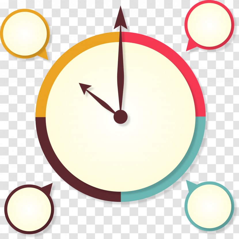 Infographic Clock Icon - Gratis - Vector Flat Associated Graph Picture Transparent PNG