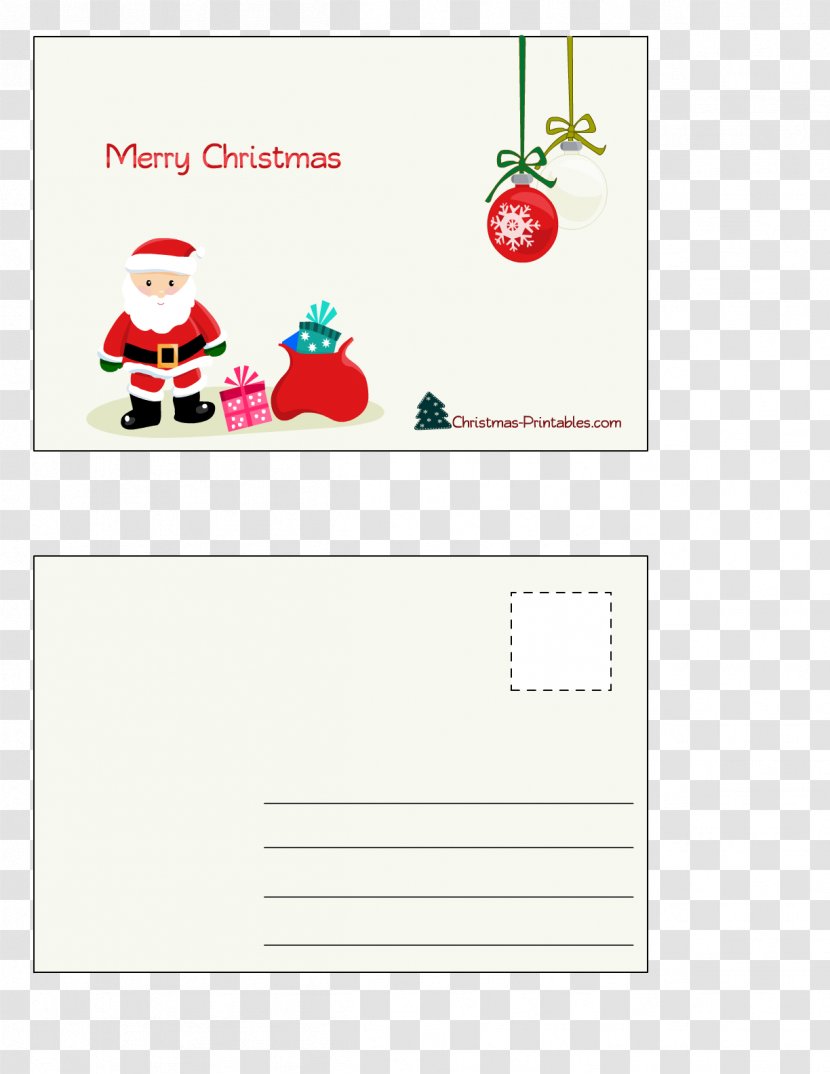 Santa Claus Christmas Card Post Cards Greeting & Note - Tree - Postcard Transparent PNG
