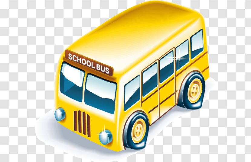 School Education Icon - Play Vehicle - Vector Yellow Bus Transparent PNG