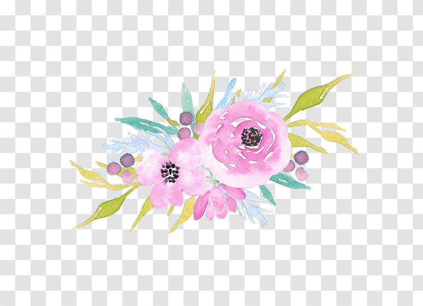 Floral Design Baby Shower Template - Rgb Color Model - Hand-painted Flowers Transparent PNG