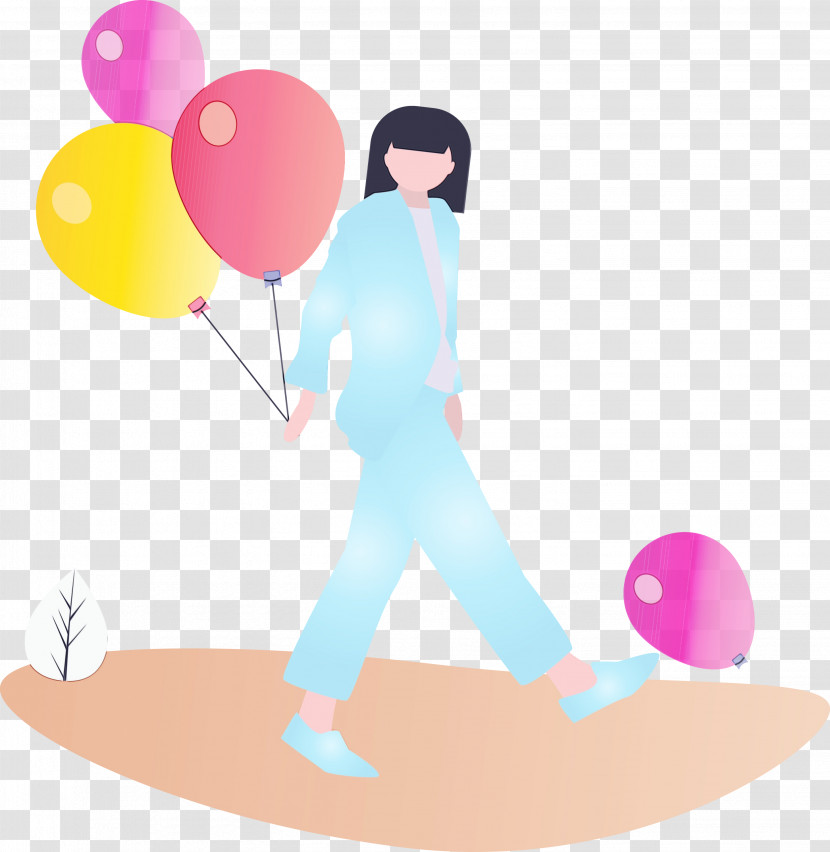 Cartoon Pink Balloon Transparent PNG