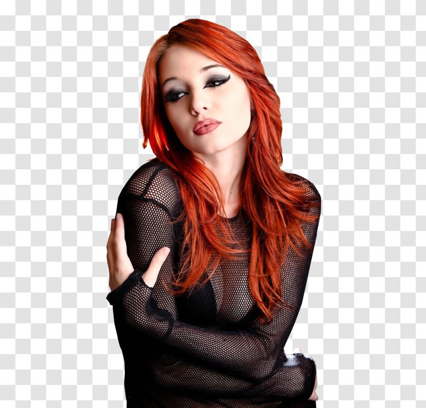 Red Hair Human Color Hairstyle - Black - Imported Transparent PNG