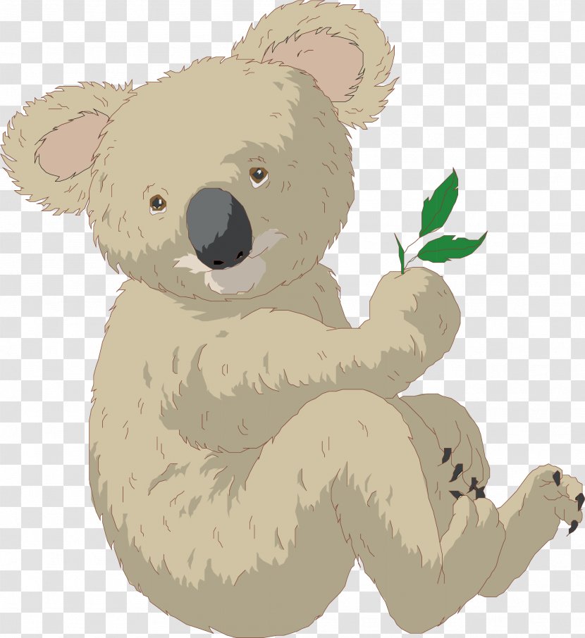 Koala Brown Bear Animation - Silhouette - Vector Hand-painted Transparent PNG