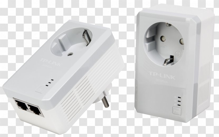 Adapter Power-line Communication TP-Link Fast Ethernet Power Over - Data Transfer Rate - Feed Line Transparent PNG