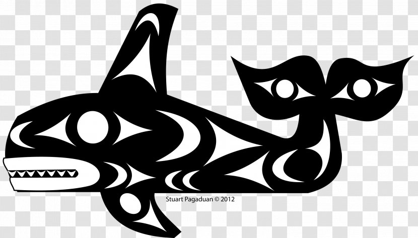Killer Whale Cat Indigenous Peoples In Canada - Haida People - Blue Border Transparent PNG