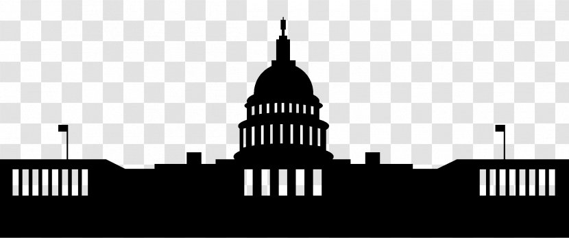 White House United States Capitol Dome Cannon Office Building Congress - Monochrome Transparent PNG
