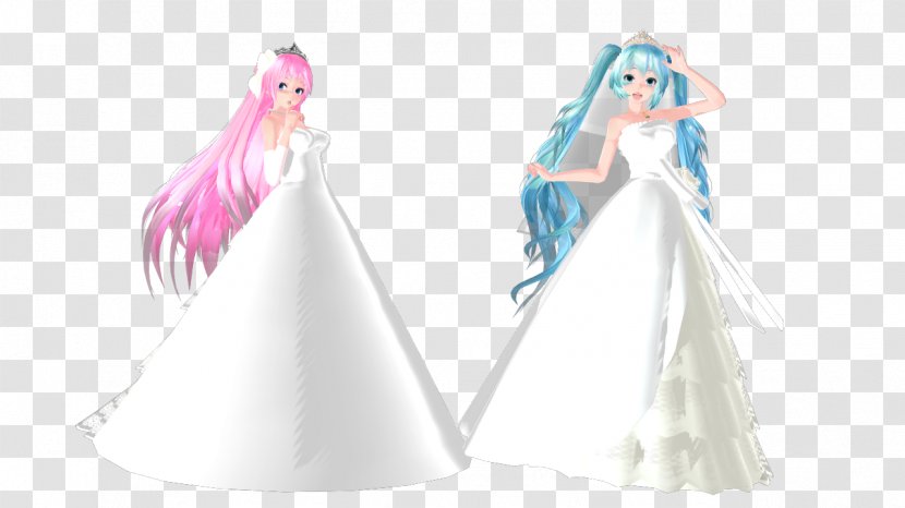 Hatsune Miku Wedding Dress MikuMikuDance - Silhouette - Fur Clothing Transparent PNG