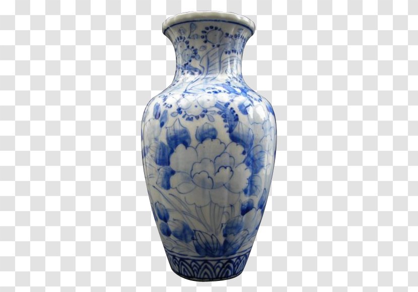 Vase Blue And White Pottery Seto Porcelain Imari Ware Transparent PNG