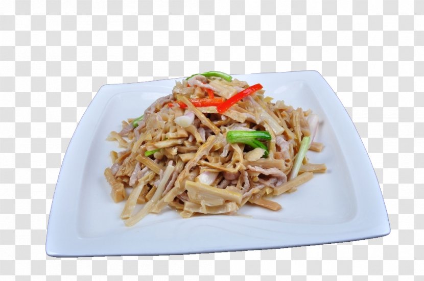 Chow Mein Ningguo Chinese Noodles Lo Fried - Asian Food - Tea Shredded Bamboo Shoots Transparent PNG