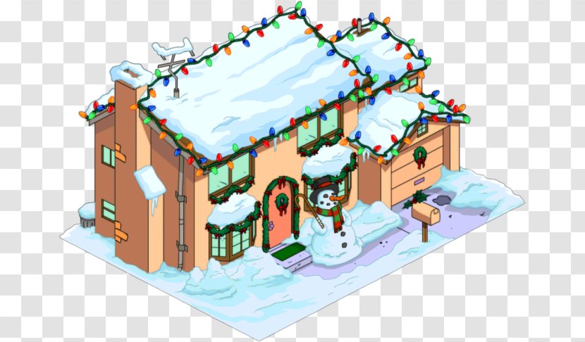 The Simpsons: Tapped Out Gingerbread House Clip Art - Food - Christmas Lights Transparent PNG
