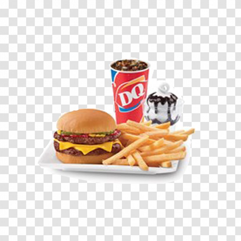 French Fries Cheeseburger Chicken Sandwich Fast Food Cuisine - Dairy Queen - Burger King Transparent PNG
