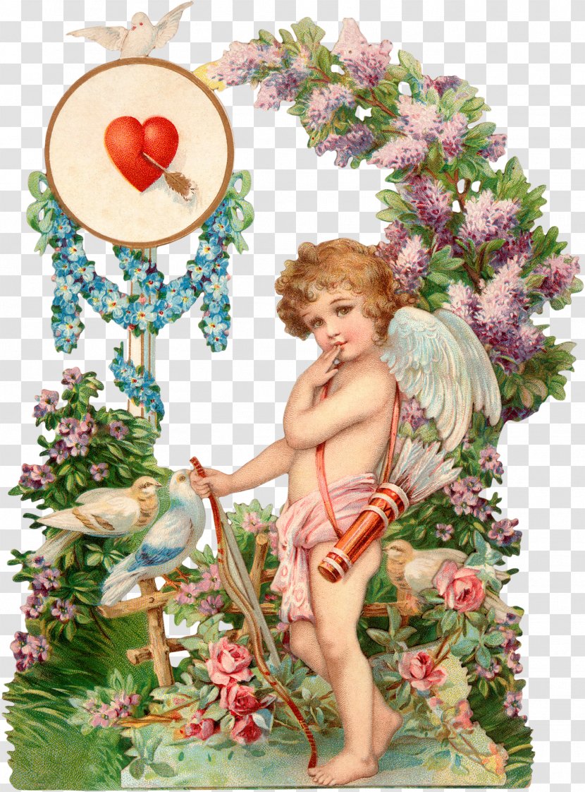 Valentines Day Paper Greeting Card Cupid Postcard - Love - Decorative Pattern Transparent PNG