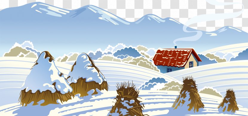 Snow Cottage Illustration - Tourism - Hand-drawn Transparent PNG