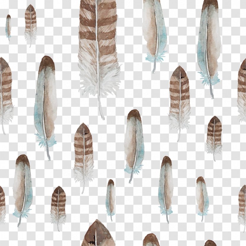 Feather Watercolor Painting - Raster Graphics - Hand-painted Background Transparent PNG