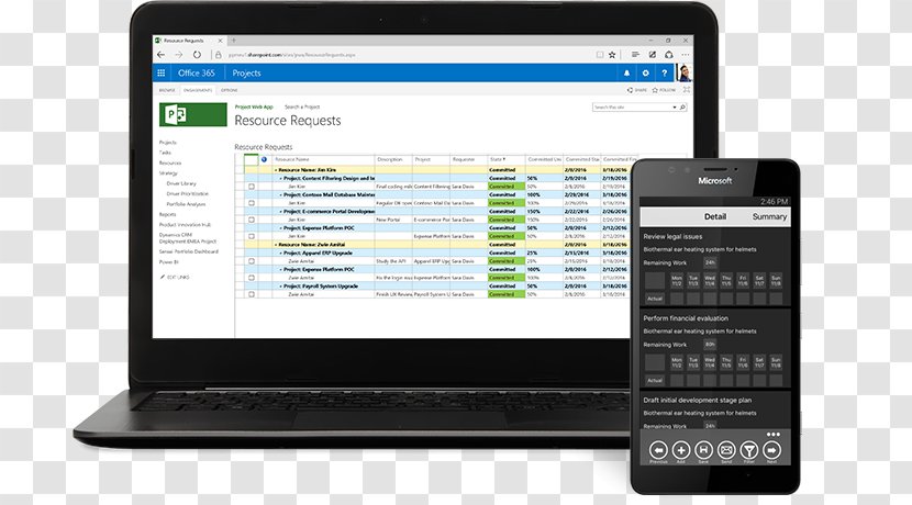 Microsoft Project Portfolio Management Software - Computer - Report Transparent PNG