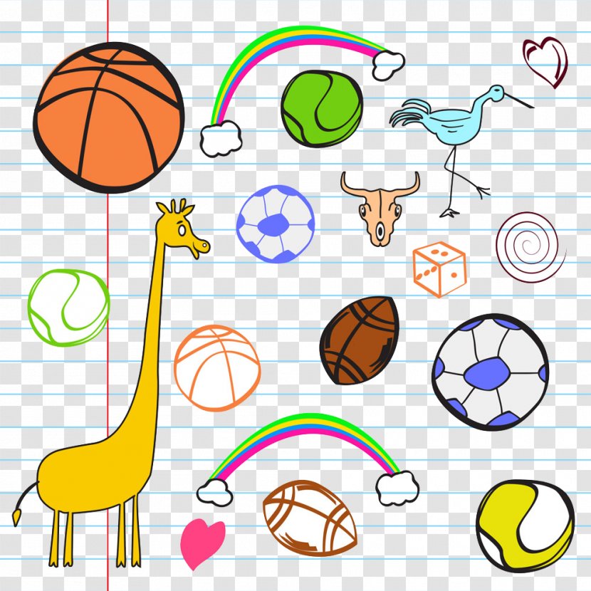 Ball Game Cartoon Sport Illustration - Basketball - Giraffe Rugby On This Job Transparent PNG