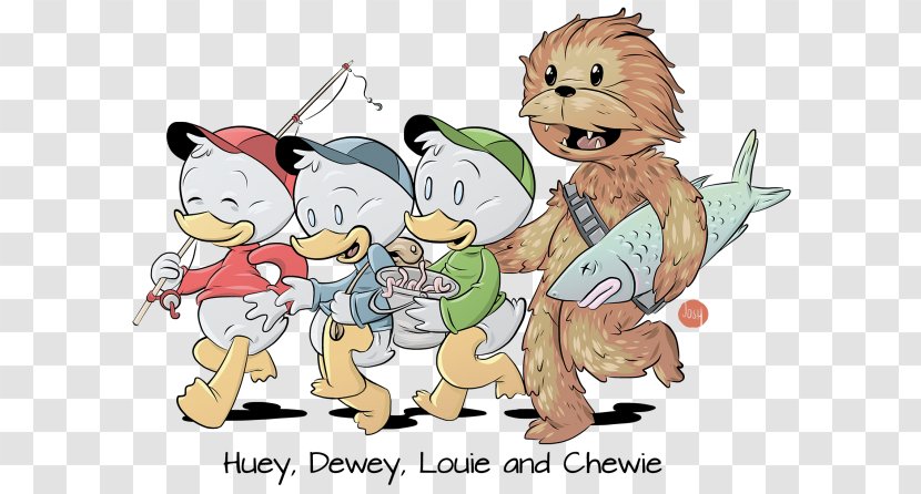 Star Wars Huey, Dewey And Louie Boba Fett Chewbacca C-3PO - Leia Organa - Huey Transparent PNG