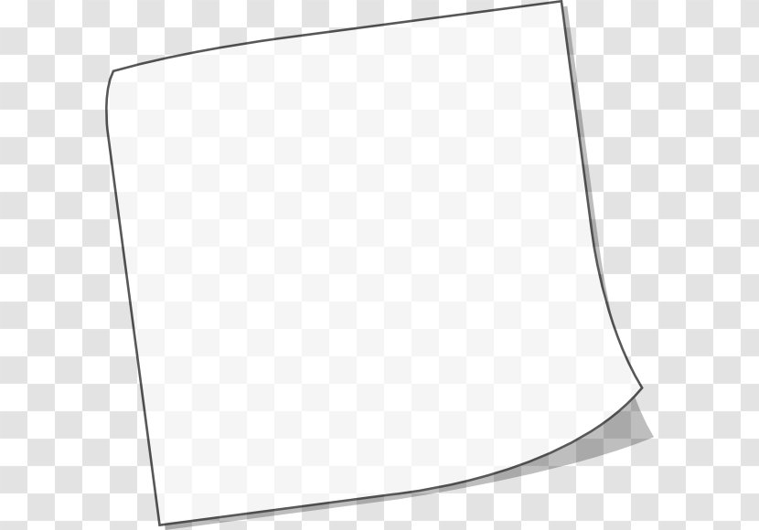 Post-it Note Paper Black And White Clip Art - Sticky Transparent PNG