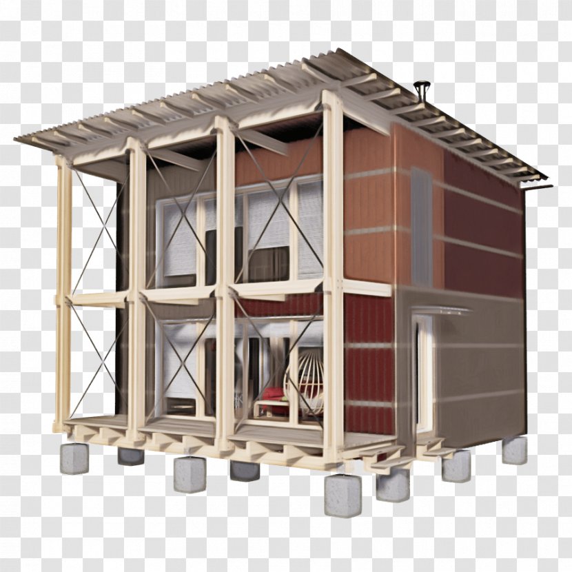 Building Cartoon - Roof - Log Cabin Transparent PNG
