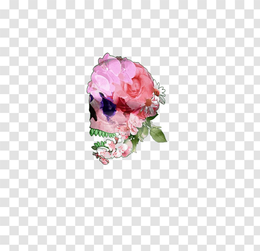 Garden Roses Floral Design T-shirt Cut Flowers - Skull Transparent PNG